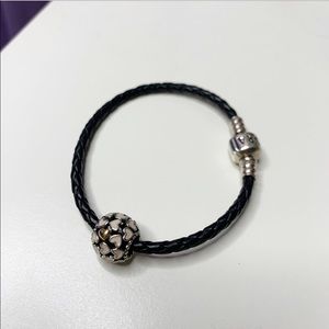Pandora Jewelry - Pandora Leather Bracelet & Charm Pandora Jewelry - Pandora Leather Bracelet & Charm